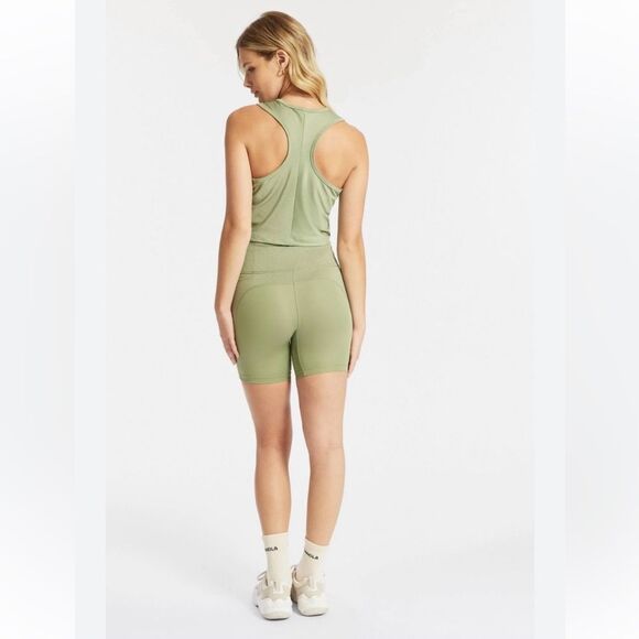 Nike Shorts Bike 7” Running Pocket Ribbed Panel Dri Fit Athletic Pistachio M - Picture 6 of 15